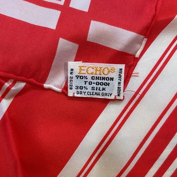 Vintage Echo Silk Blend Medium Square Scarf - Picture 3 of 3